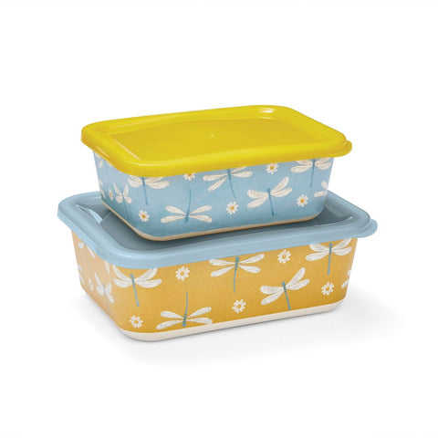 English Meadow Storage Boxes Bamboo - Set of 2