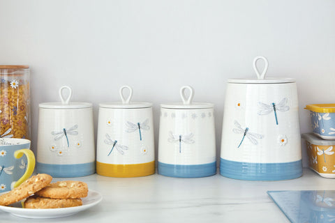 English Meadow Coffee Canister Ceramic