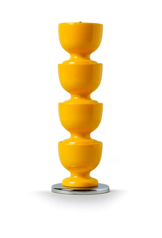 Stacking Egg Cups on Stand Mustard