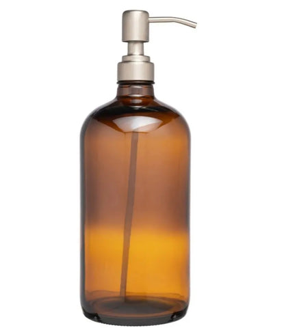 &Again Amber Glass Pump Bottle – 500ml