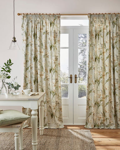 Gosford Sage 88"x90" Lined Header Tape Curtains