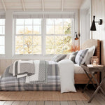 Brushed Check Cover Set Super King Warm Grey