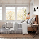 Brushed Check Cover Set Super King Warm Grey