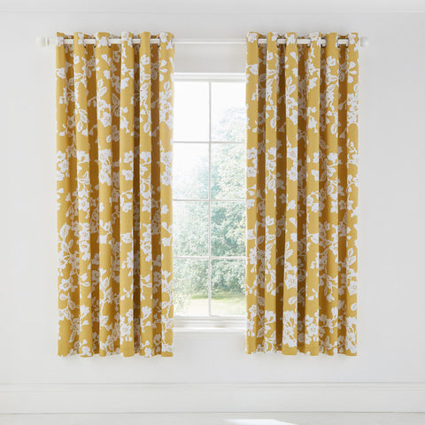 HS Bouvardia Lined Curtains 66X72 Honey