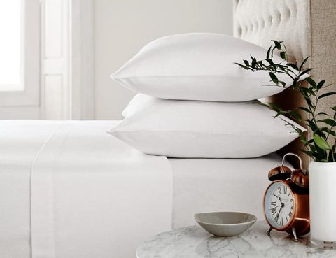 Brushed Cotton Fitted Sheet Double White