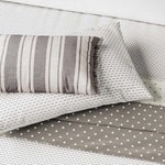 Long Island Dashed Weave Single Duvet Cover Set White/Grey