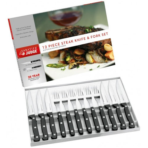 Judge Sabatier 12 Pce Steak Knife & Fork Set