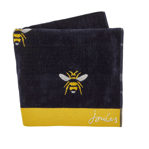 Botanical Bee Towels Hand French Navy