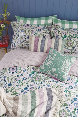 Festival Flowers Single Duvet Cover Set Green