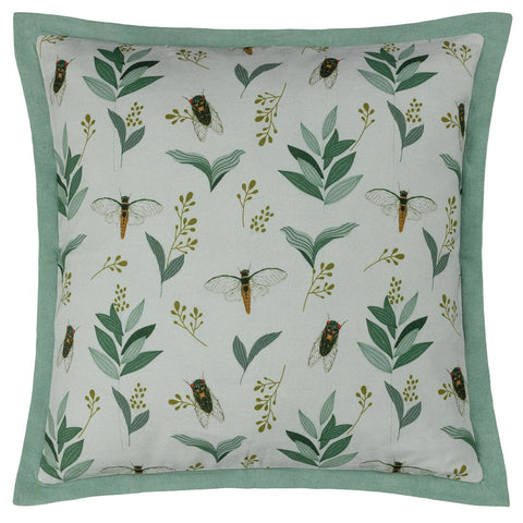 Lace Wing Feather Cushion Sage
