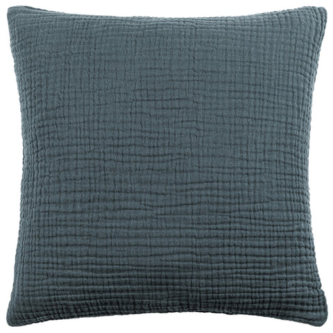 Lark Muslin Crinkle Cotton Cushion Dusk 45x45cm