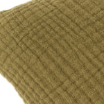 Lark Muslin Crinkle Cotton Cushion Khaki 45x45cm