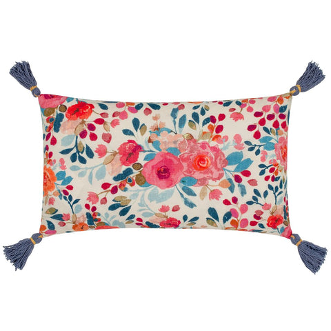 Posies Feather Cushions Multi/Blue