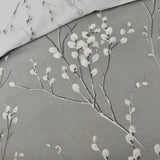 Pussy Willow Steel Super King Duvet Cover Set