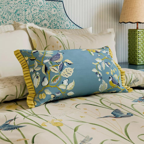 Kingfisher & Iris  Cushion  Azure