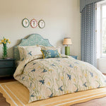 Kingfisher & Iris  Super King Duvet Cover Set Azure & Linen