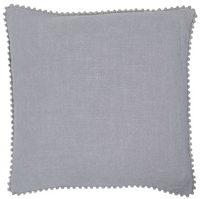 Linen Pom Pom Grey Cushion 45x45cm