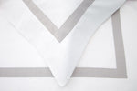 Savile Edge 220 Duvet Cover Double White/Silver