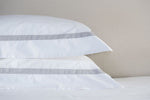Savile Edge 220 Oxford Pillowcase Standard White/Silver