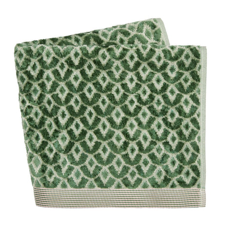Wave Geo Towels Bath Sage