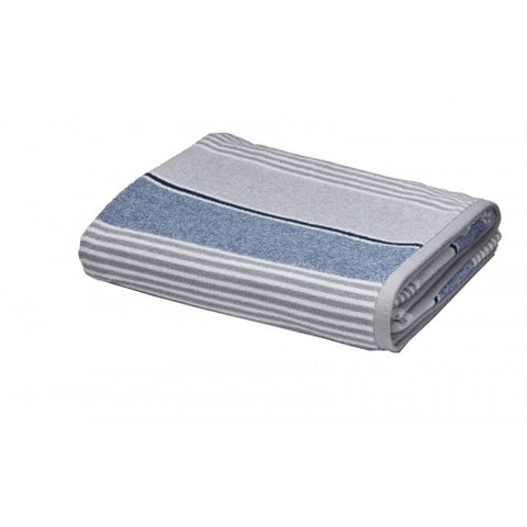 Bianca Textured Stripe Bath Towel Blue