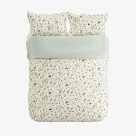 Flora Super King Duvet Cover Set Duck Egg