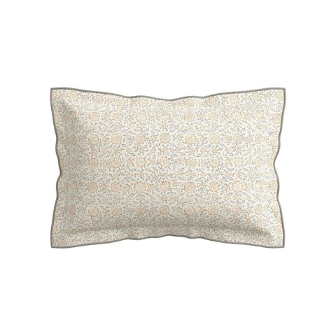 Kerala Pillow Case Oxford Soft Ivory & Slate