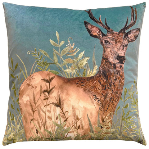 Willow Stag 43X43 Feather Cushion Cyan