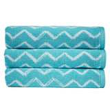 Zig Zag Bath Towel Aqua