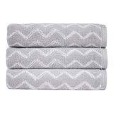 Zig Zag Hand Towel Silver