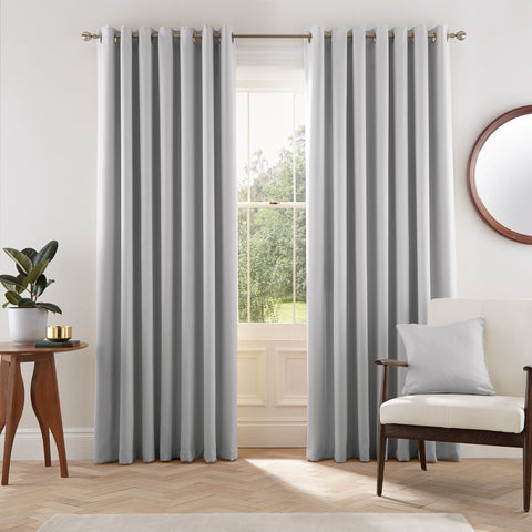 HS Eden Silver Eyelet Lined Curtains 90x90