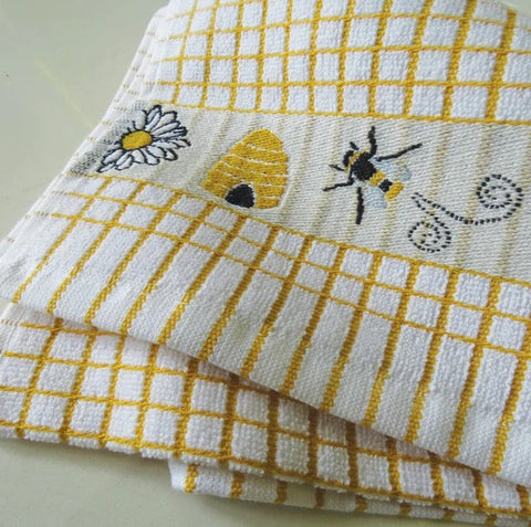 Honey Bees Jacquard Tea Towel
