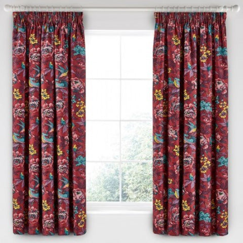 VA Oriental Peony Lined Curtains 66"x72"