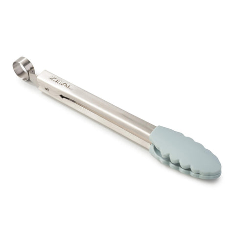 Mini Tongs (20cm) Silicone Pk 6 Duck Egg Blue